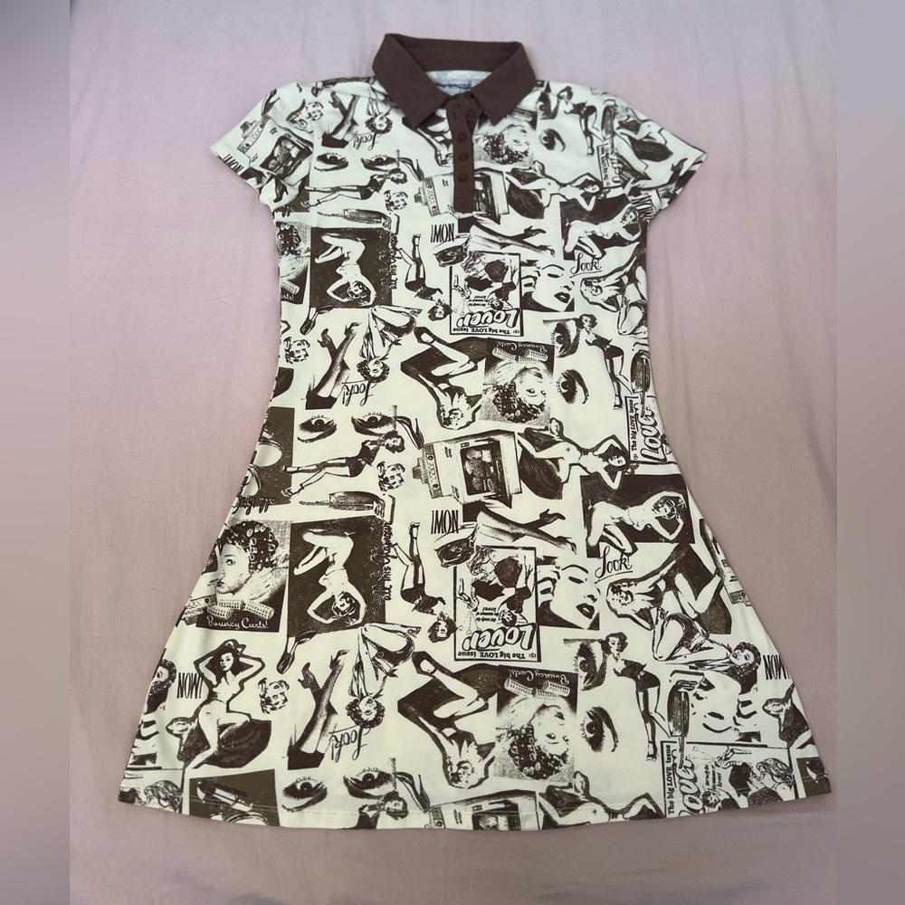 Urban Outfitters Graphic Print Collared Dress